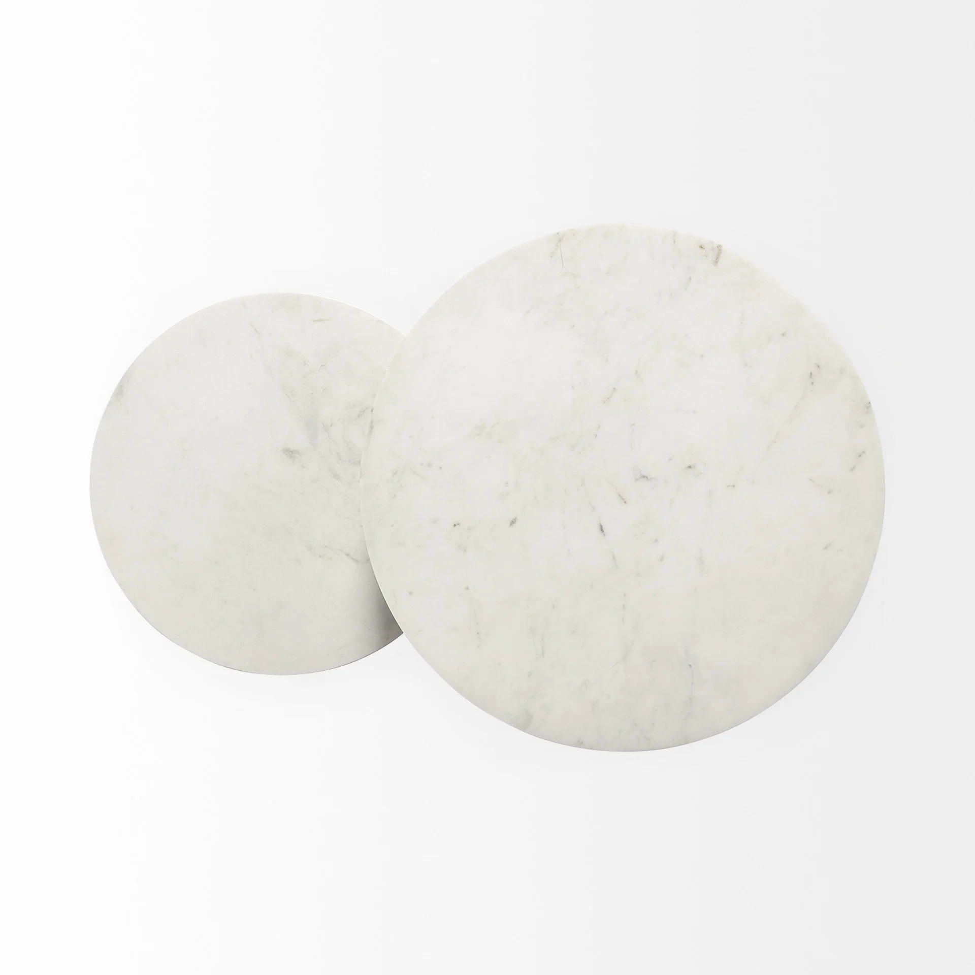 15' Round White Marble Top Accent Table with Black Metal Frame By Homeroots - Image 6