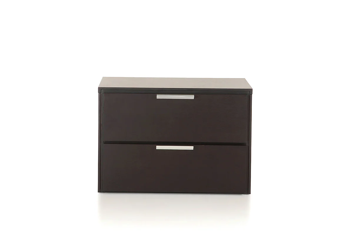 15' Wenge Veneer And Steel Nightstand By Homeroots