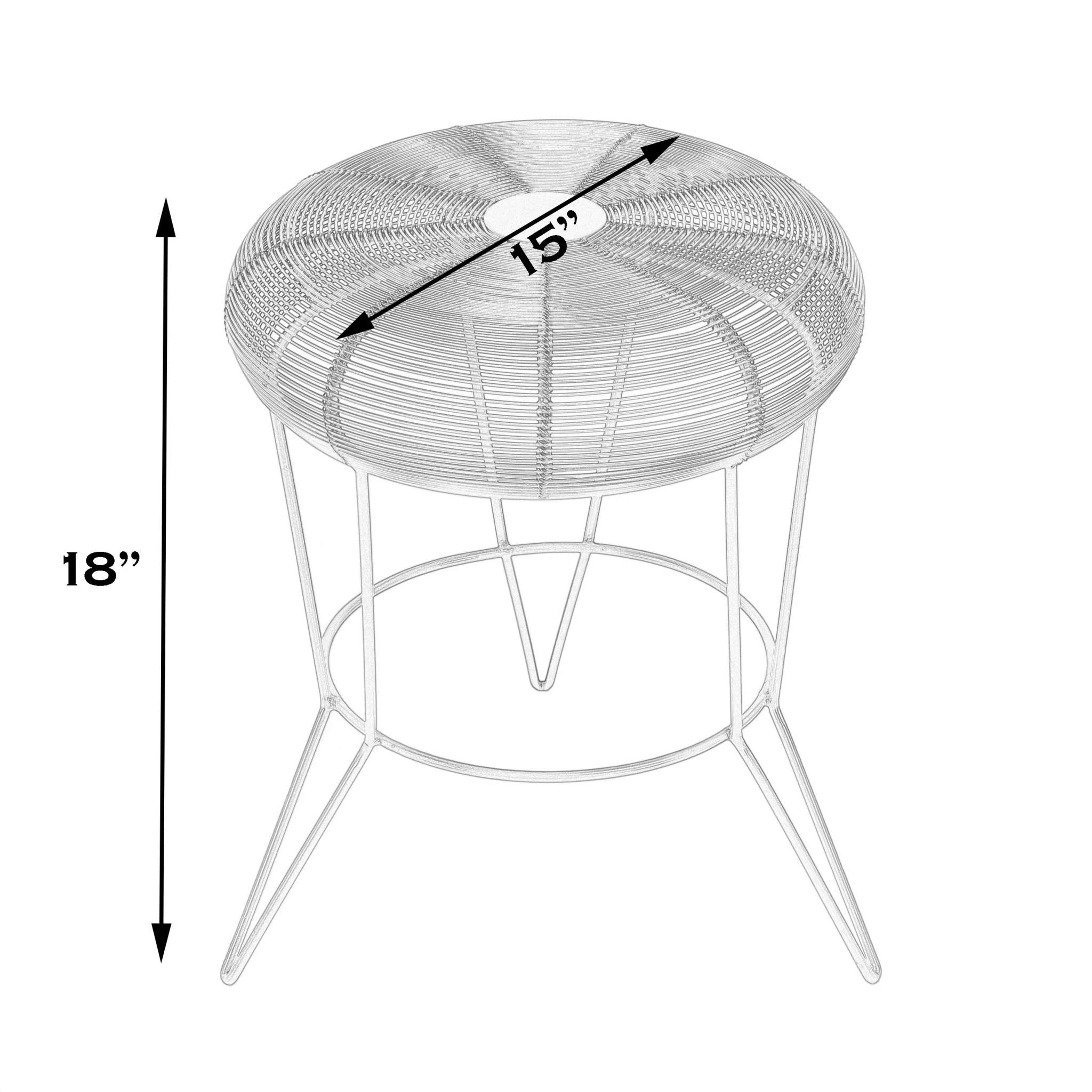 18" Antique Gold Iron Round End Table By Homeroots - Image 8