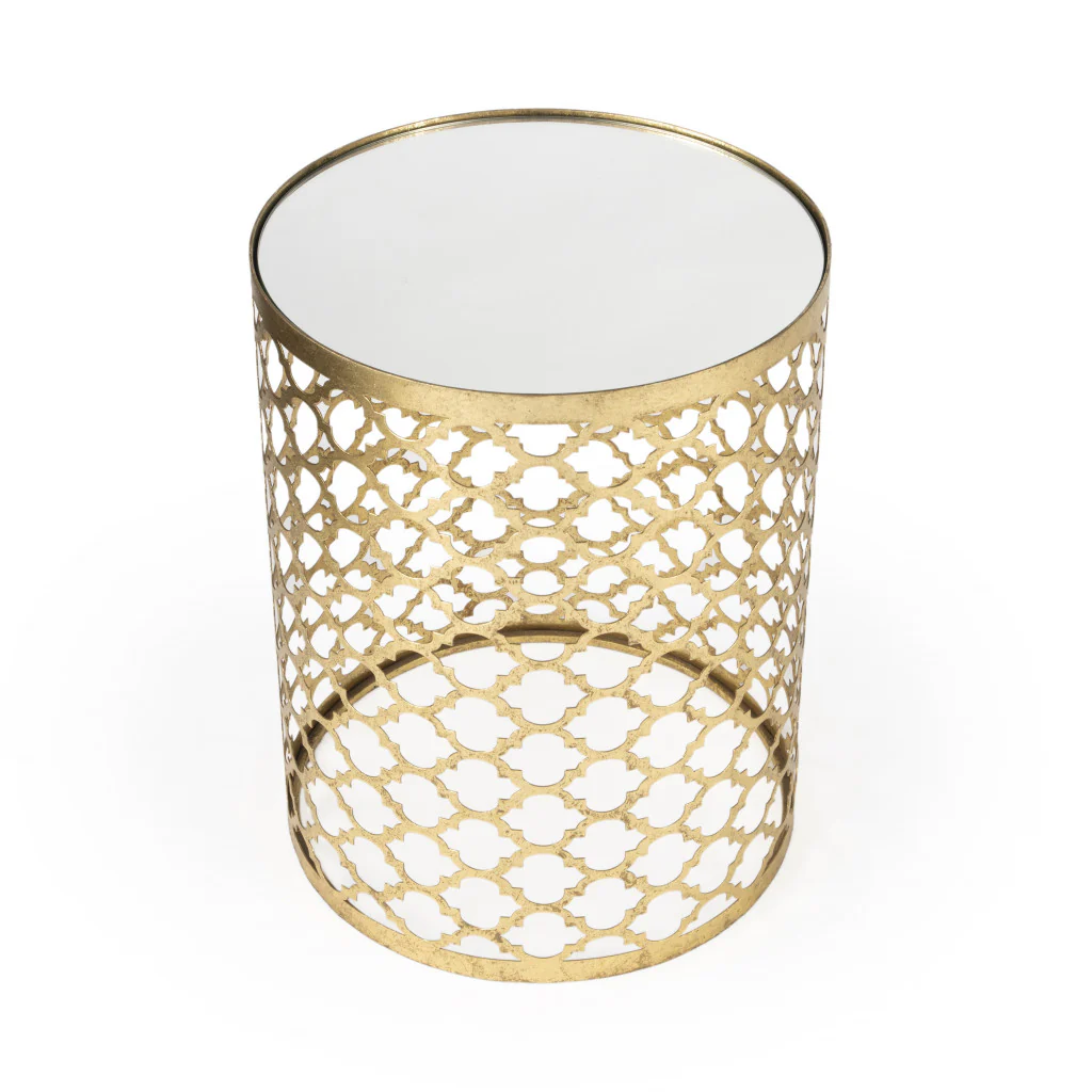21" Gold Mirrored Round End Table By Homeroots