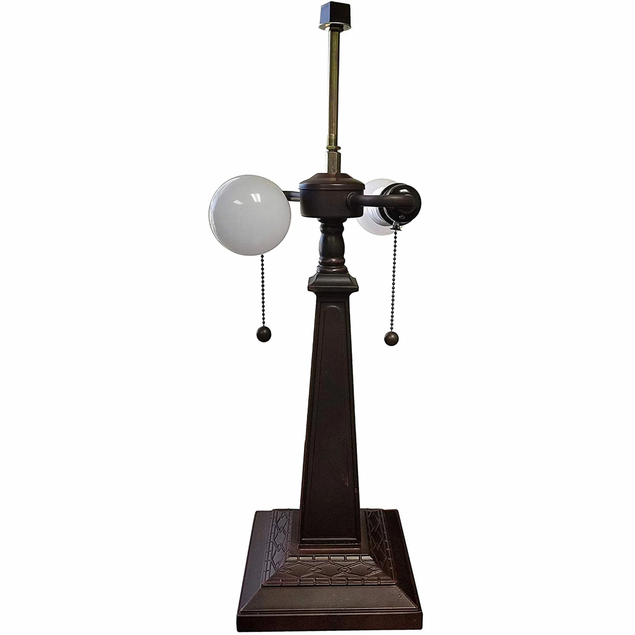 23" Cream and Blue Stained Glass Two Light Mission Style Table Lamp By Homeroots - Image 6