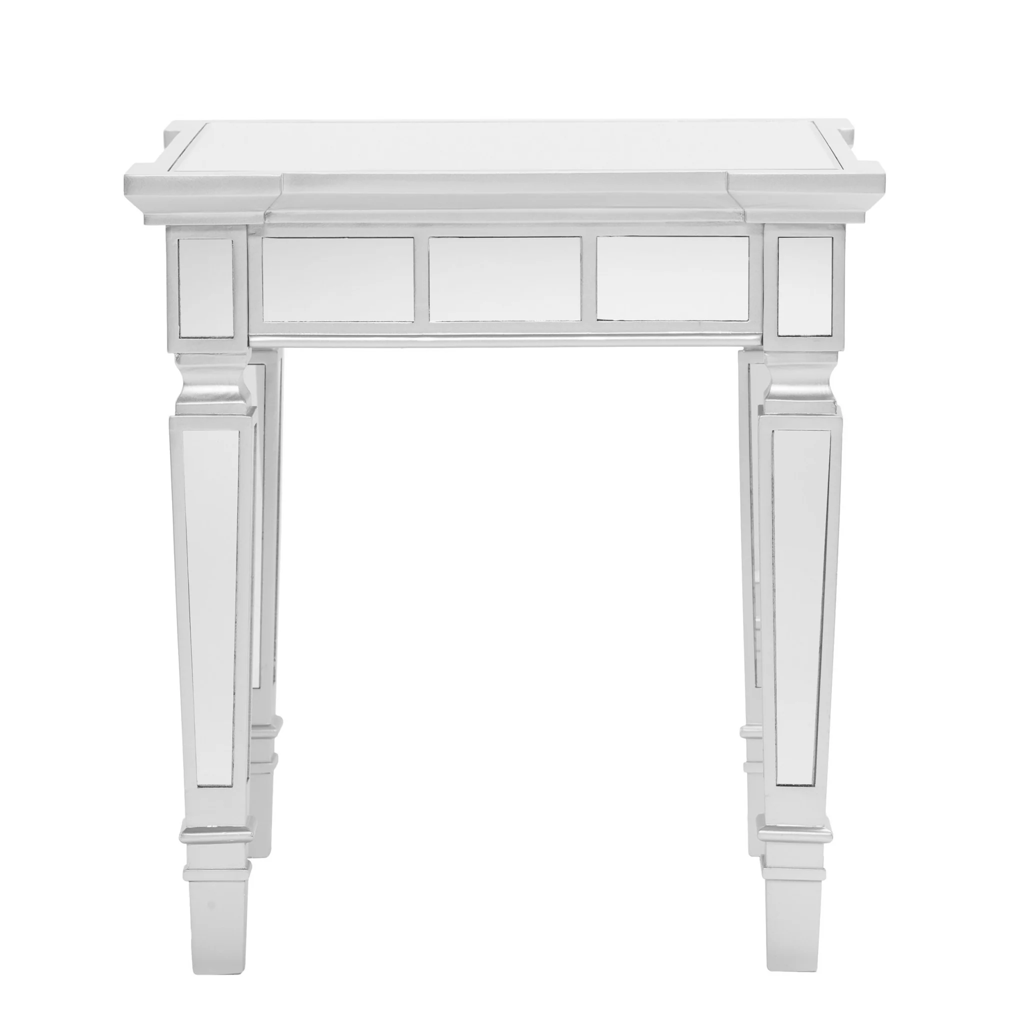 24" Silver Glass And Manufactured Wood Square Mirrored End Table By Homeroots - Image 6