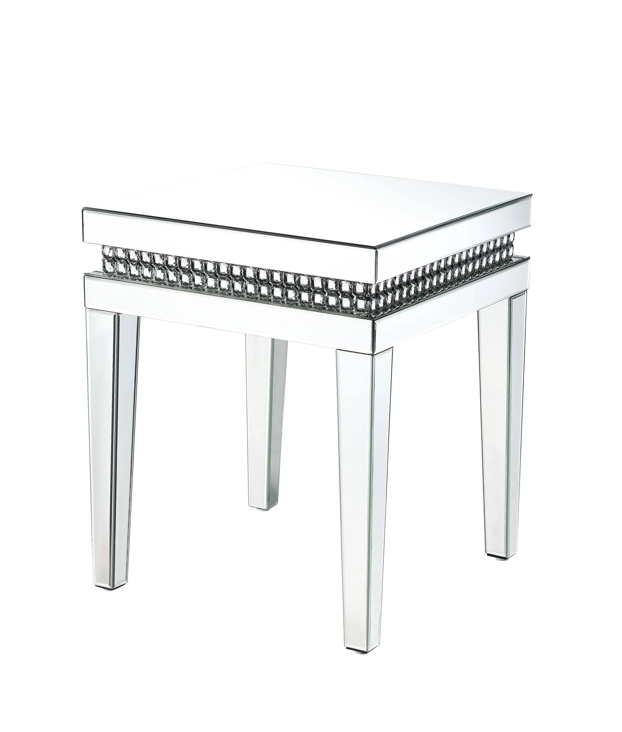 24" Silver Mirrored Square End Table By Homeroots