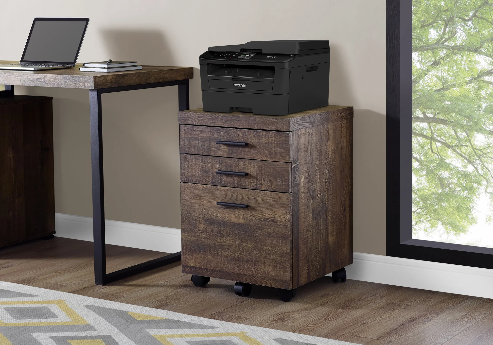 25.25" Particle Board and MDF Filing Cabinet with 3 Drawers By Homeroots