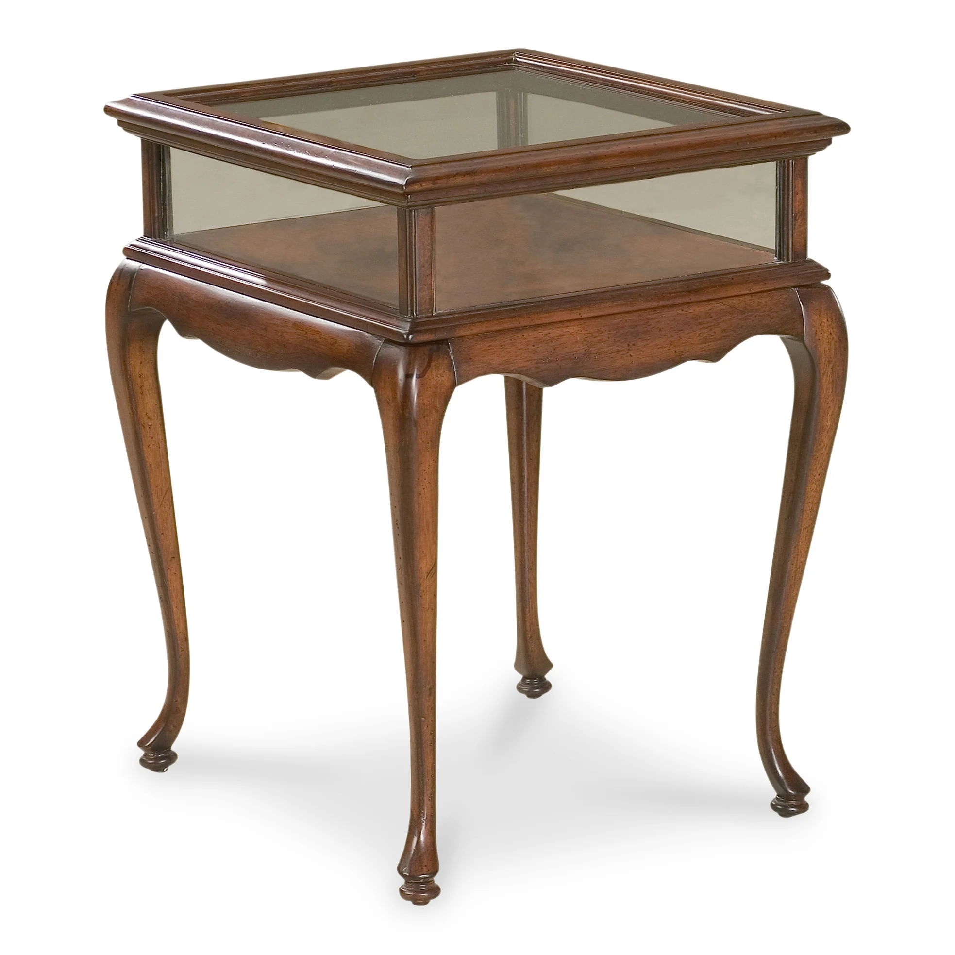 25" Dark Brown Glass Rectangular End Table By Homeroots