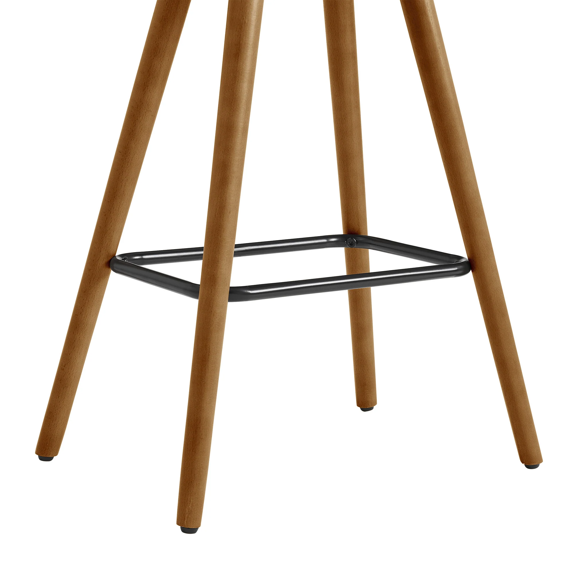 26" Gray Faux Leather Backless Wooden Bar Stool By Homeroots - Image 6