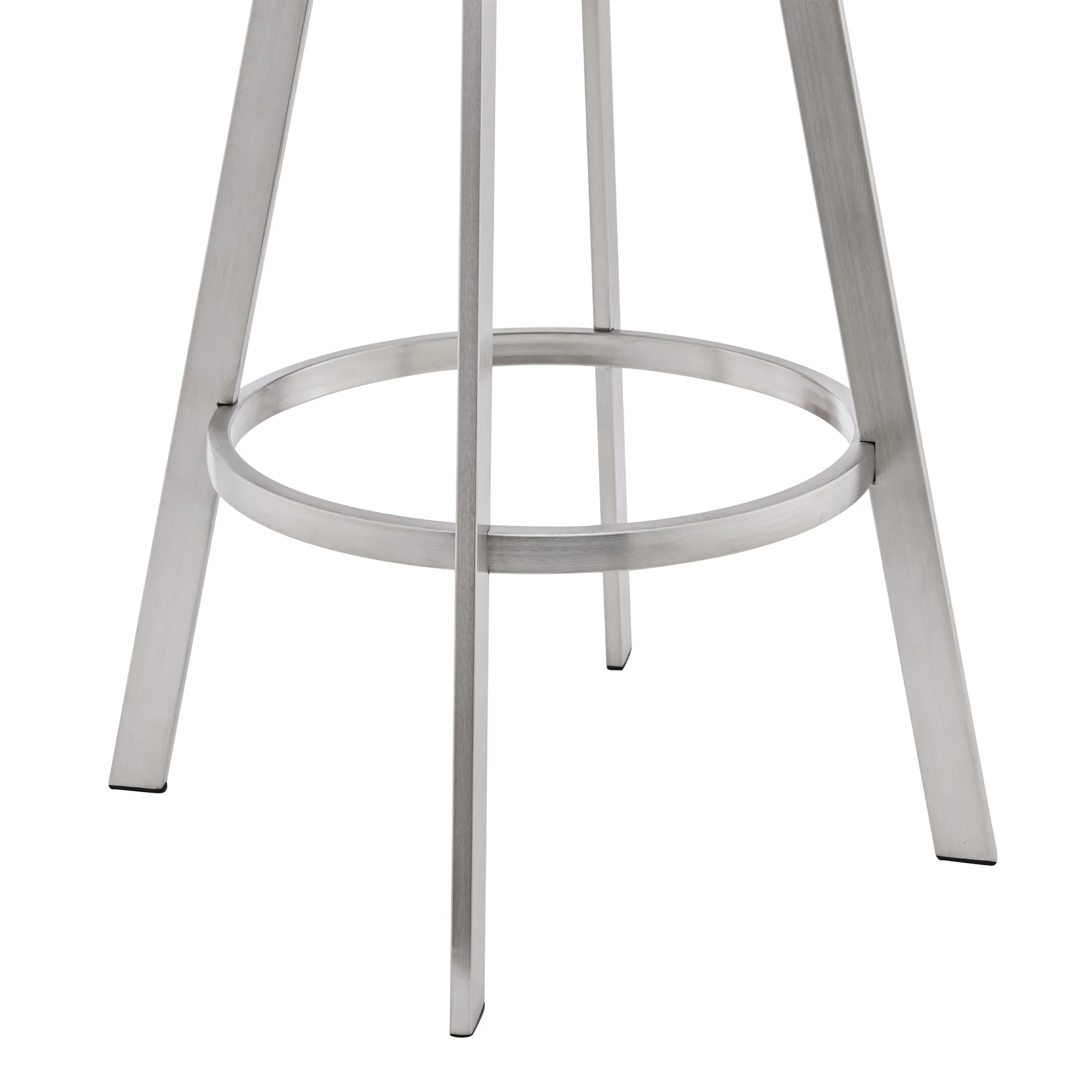 26" Mod Black Faux Leather Brushed Silver Finish Swivel Bar Stool By Homeroots - Image 7