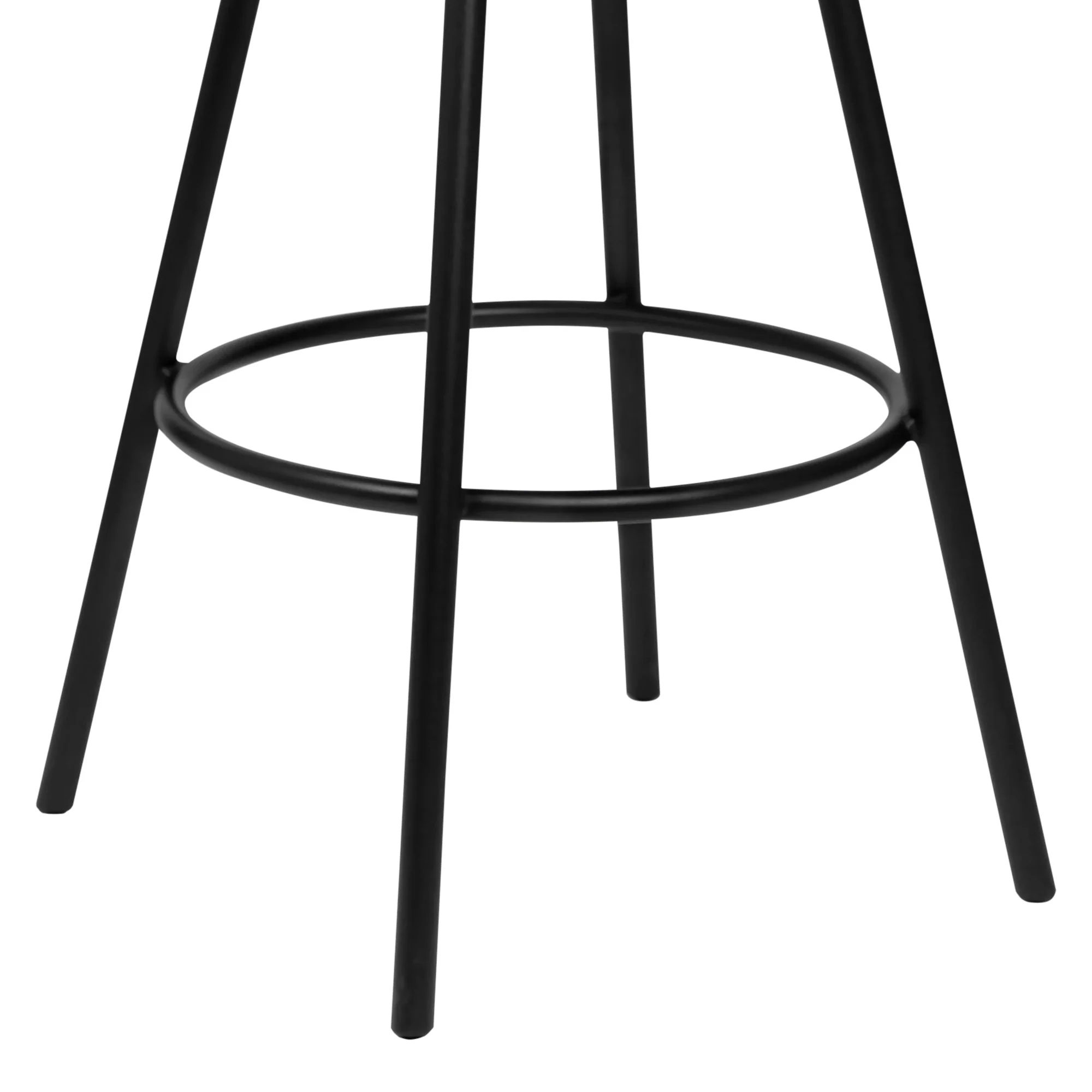 26" Stylish Black Faux Leather Black Metal Lattice Back Swivel Bar Stool By Homeroots - Image 4