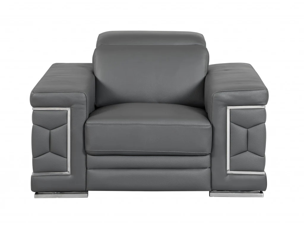 29" to 38" Sturdy Dark Gray Chair By Homeroots