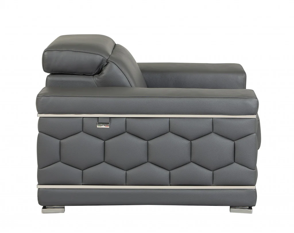 29" to 38" Sturdy Dark Gray Chair By Homeroots - Image 6