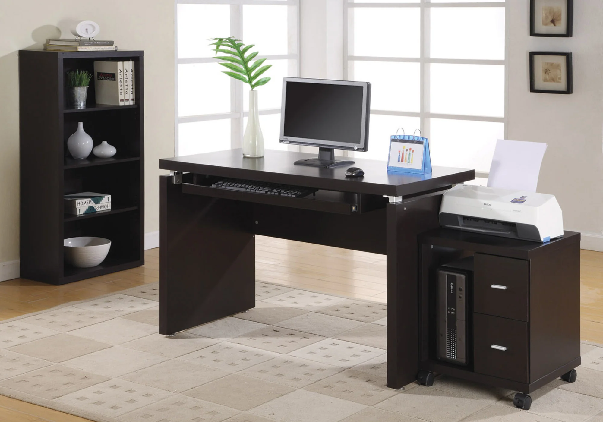 30.75" Particle Board Computer Desk By Homeroots - Image 3