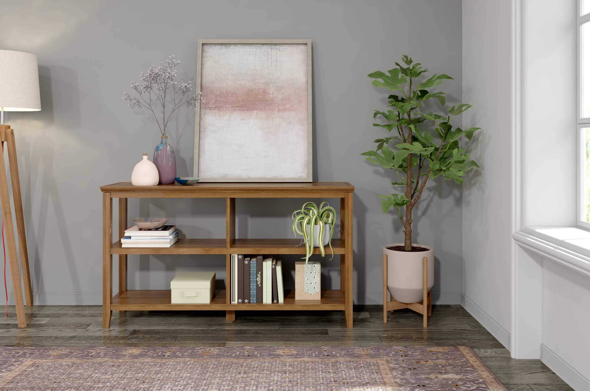 30" Bookcase with 2 Shelves in Walnut By Homeroots