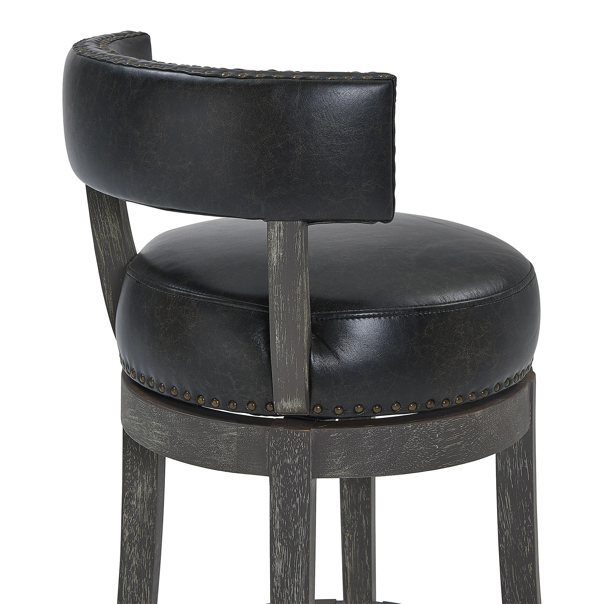 30" Brown Onyx Faux Leather Swivel Counter Stool By Homeroots - Image 6