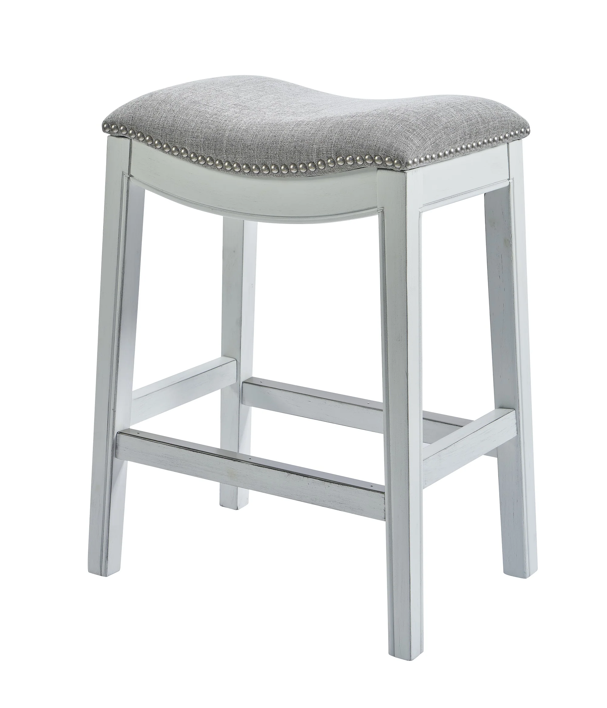 31" White Finished Solid Wood Bar Stool By Homeroots - Image 2
