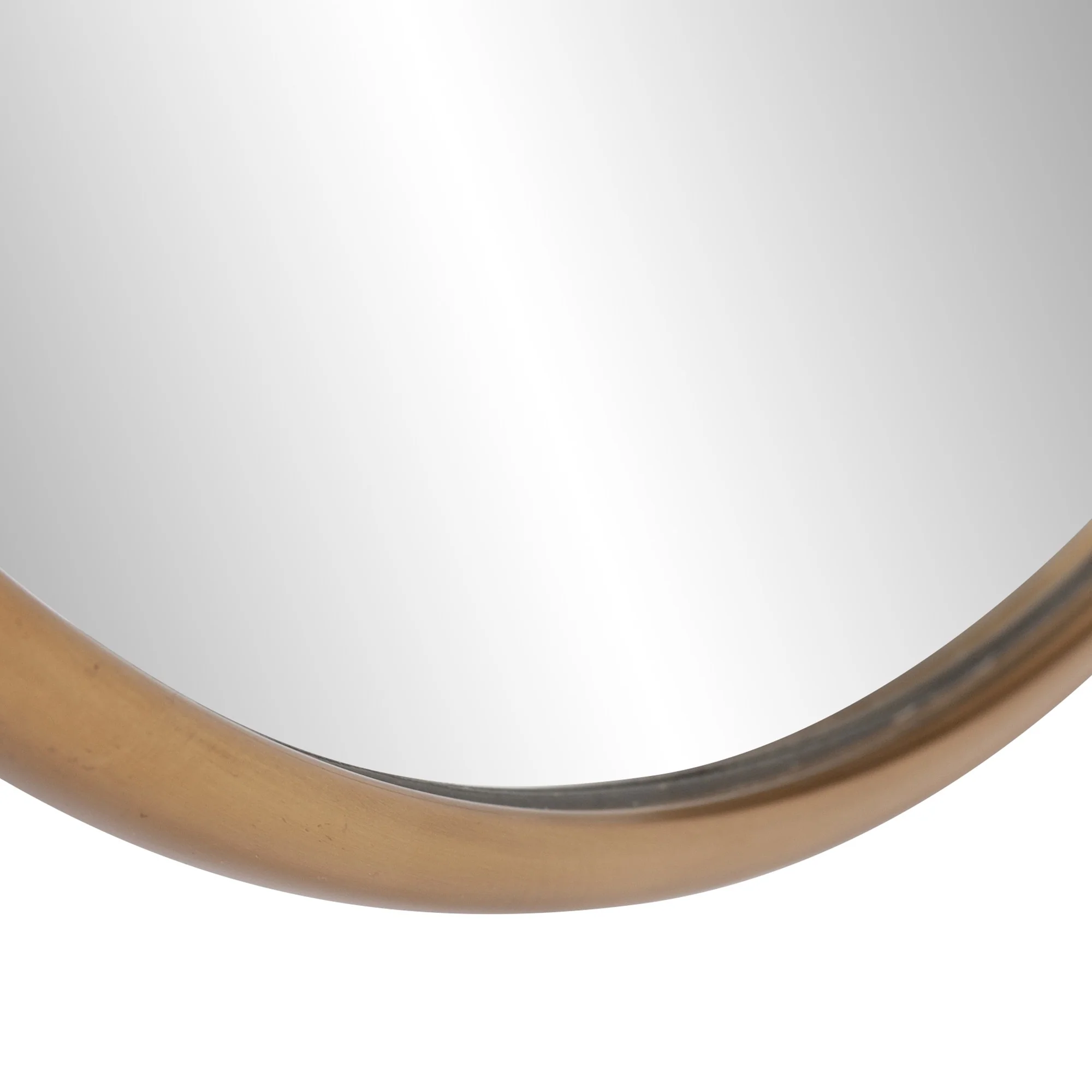 32" Antiqued Brushed Brass Round Wall Mirror By Homeroots - Image 4