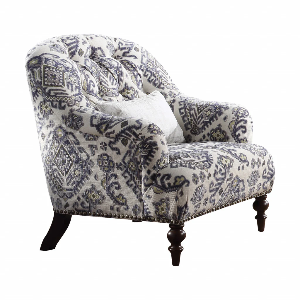 34" Black Tufted Arm Chair By Homeroots
