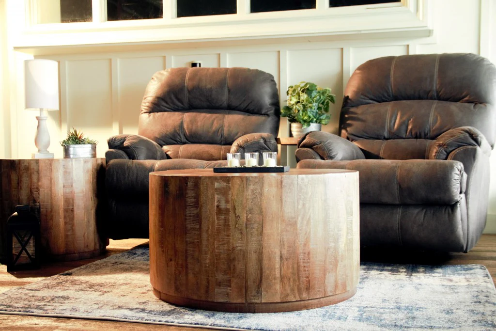 34" Natural Solid Wood Round Bunching Coffee Tables By Homeroots