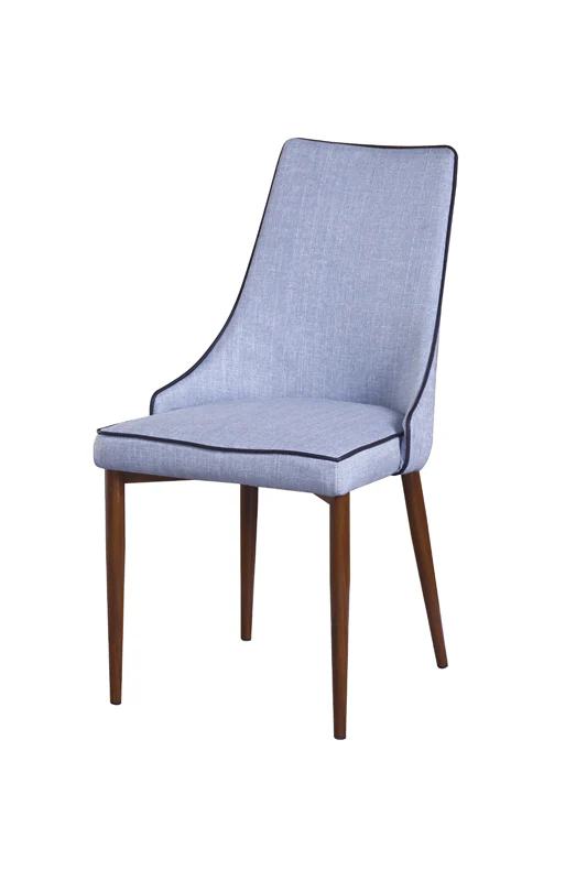 35' Blue Fabric And Metal Dining Chair By Homeroots