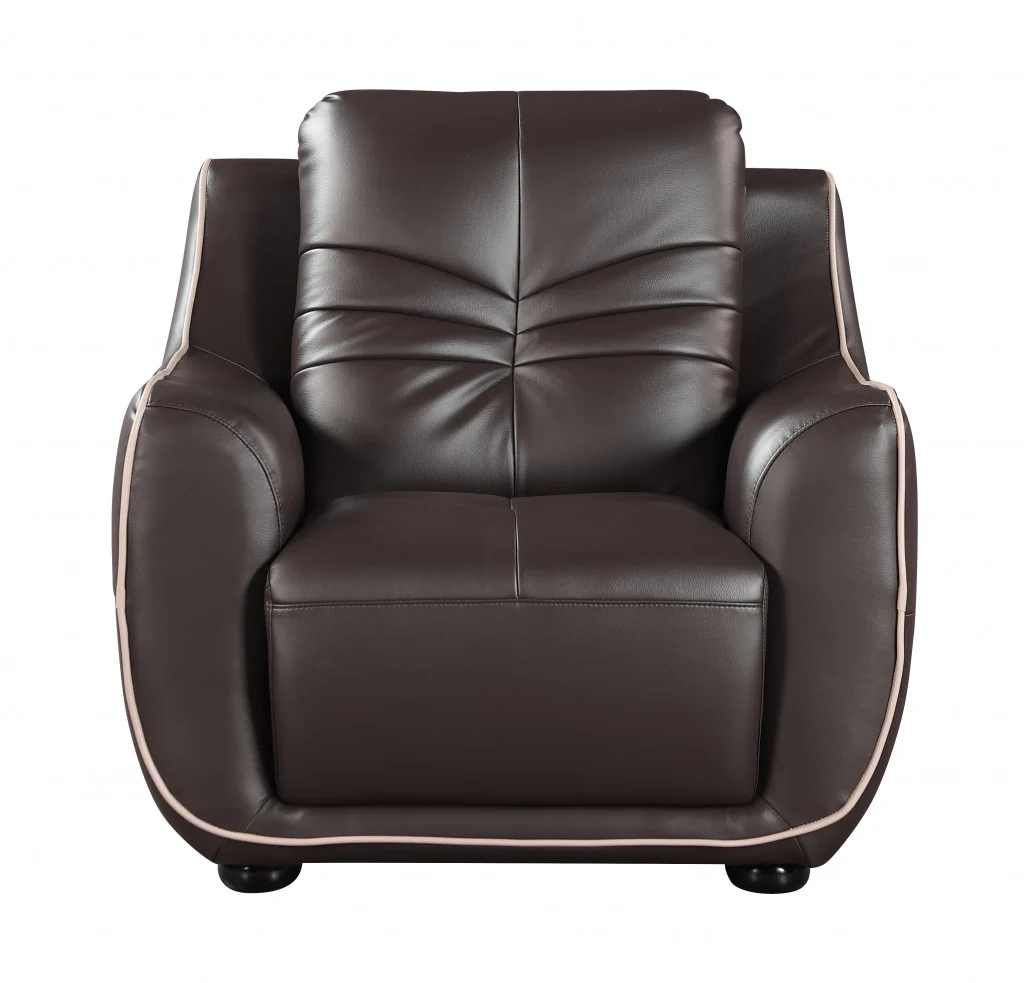 36" Brown Chair Sofa By Homeroots
