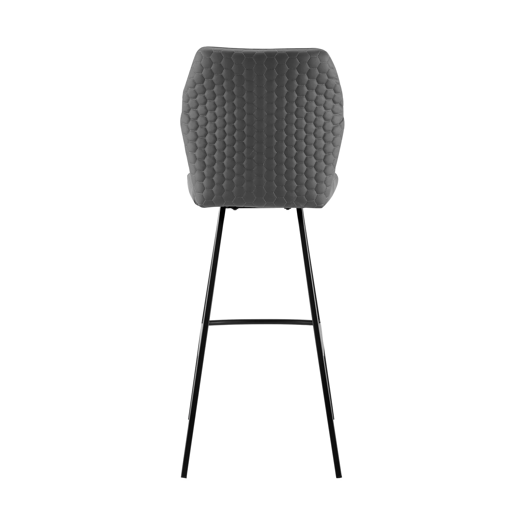 38" Gray Faux Leather And Iron Counter Height Bar Chair By Homeroots - Image 5