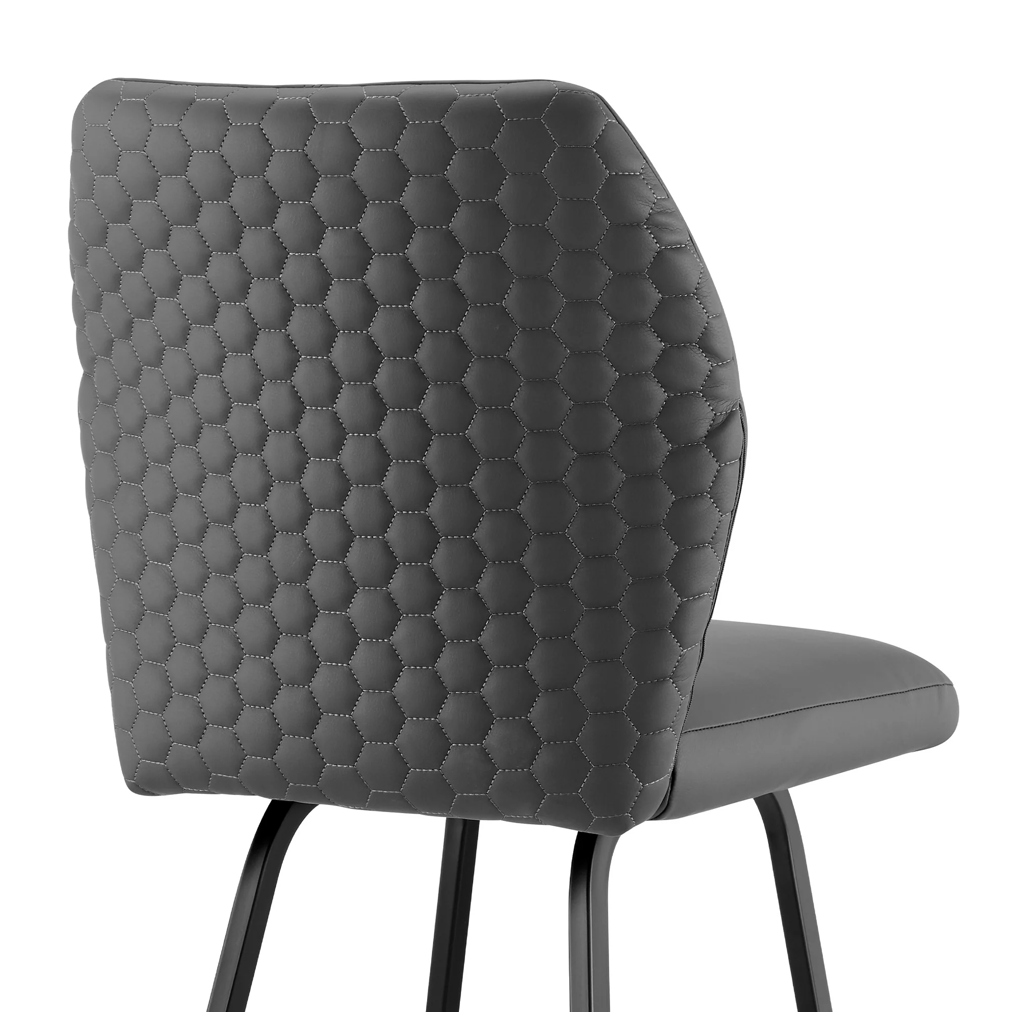 38" Gray Faux Leather And Iron Counter Height Bar Chair By Homeroots - Image 8