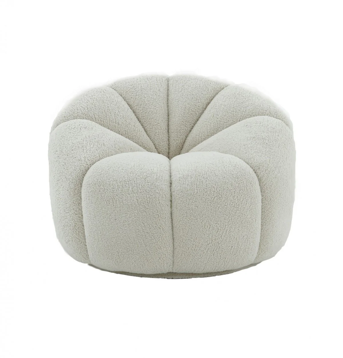 38" White Sherpa Lounge Chair By Homeroots