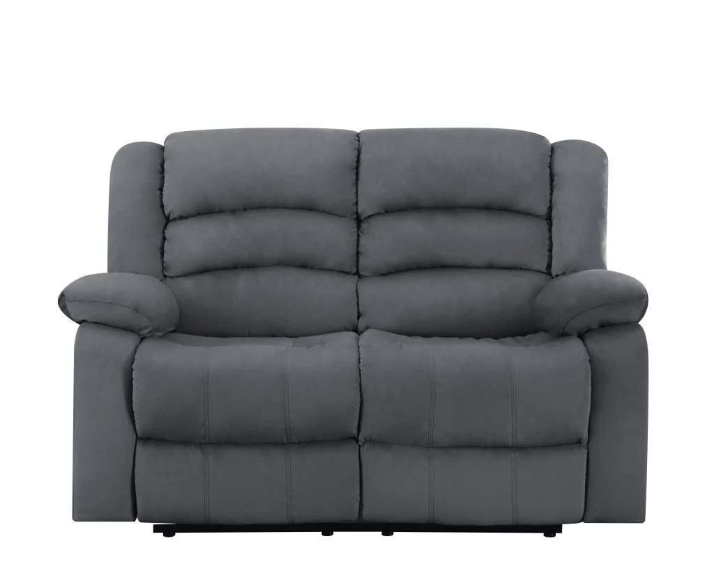 40" Contemporary Grey Fabric Loveseat By Homeroots