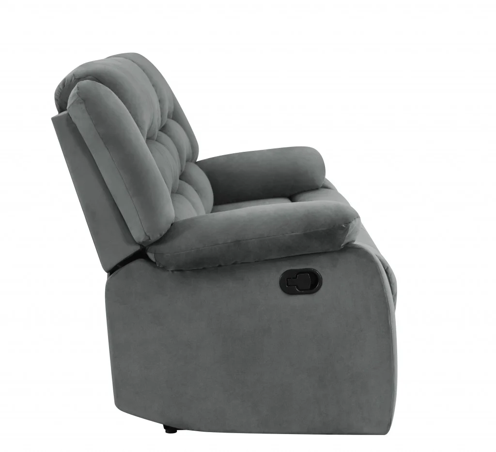 40" Contemporary Grey Fabric Loveseat By Homeroots - Image 5