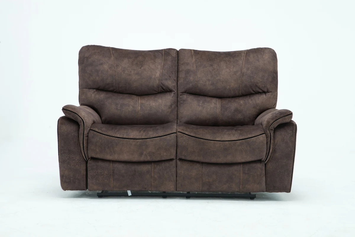 40" Elegant Dark Brown Fabric Loveseat By Homeroots