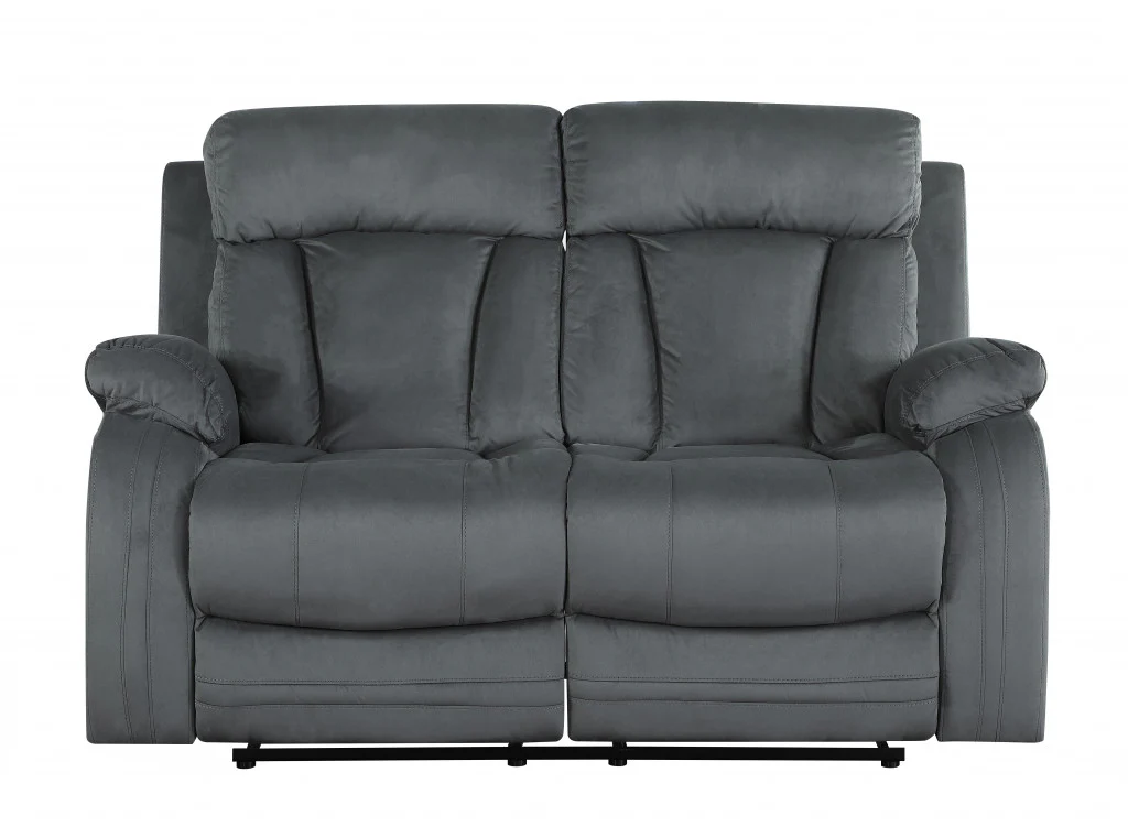 40" Modern Grey Fabric Loveseat By Homeroots