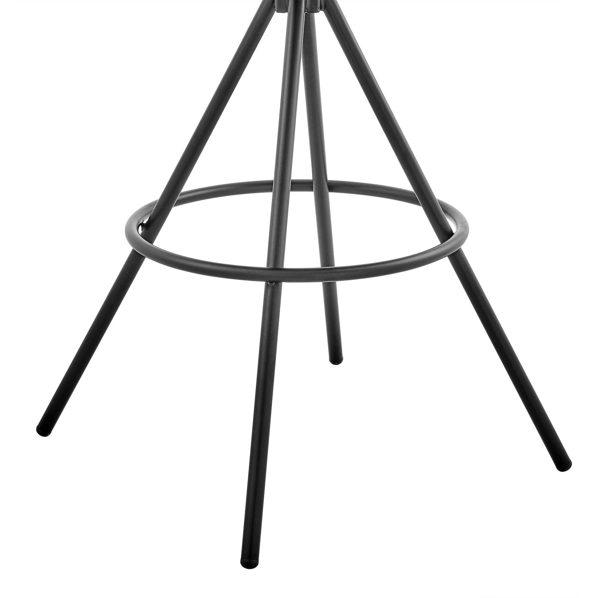 41" Charcoal Microfiber and Black Iron Bar Height Chair By Homeroots - Image 6