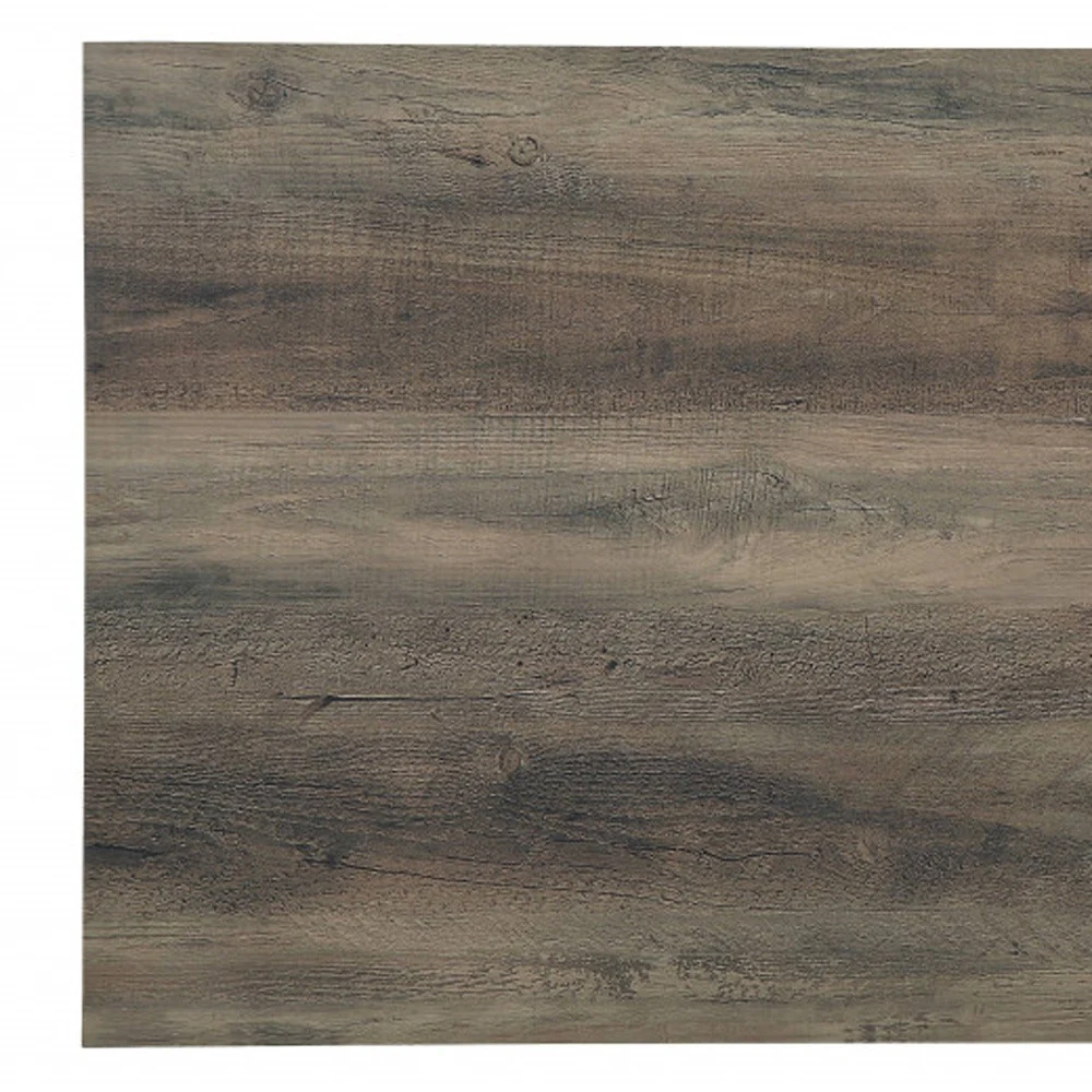 42" Black And Rustic Oak Rectangular Coffee Table With Two Shelves By Homeroots