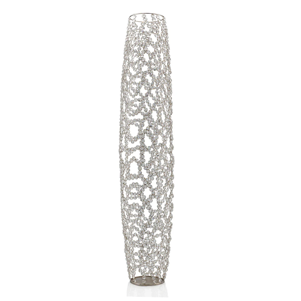 47" Bling Faux Crystal Abstract Twigs Barrel Floor Vase By Homeroots