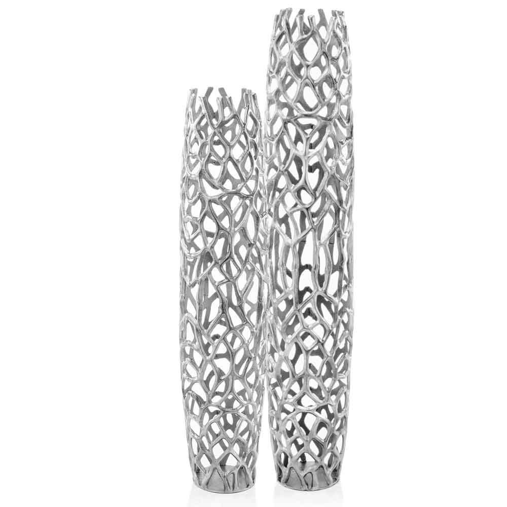 47" Modern Rustic Silver Twigs Barrel Style Floor Vase By Homeroots - Image 3