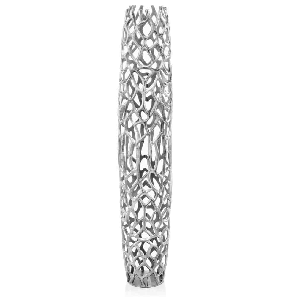 47" Modern Rustic Silver Twigs Barrel Style Floor Vase By Homeroots - Image 6