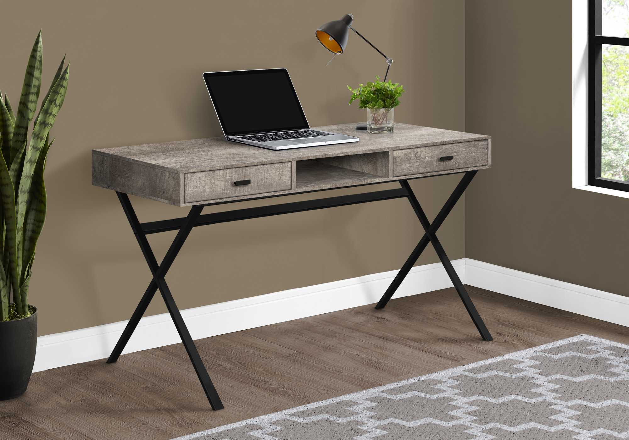47" Rustic Taupe Computer Desk By Homeroots