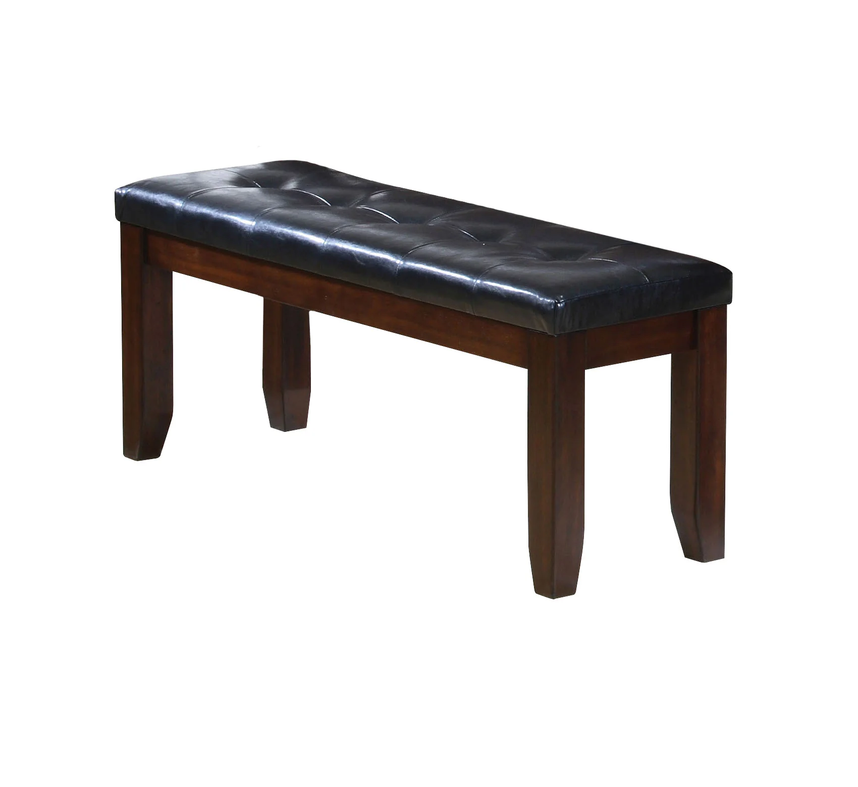 48" Black And Cherry Upholstered PU Leather Bench By Homeroots