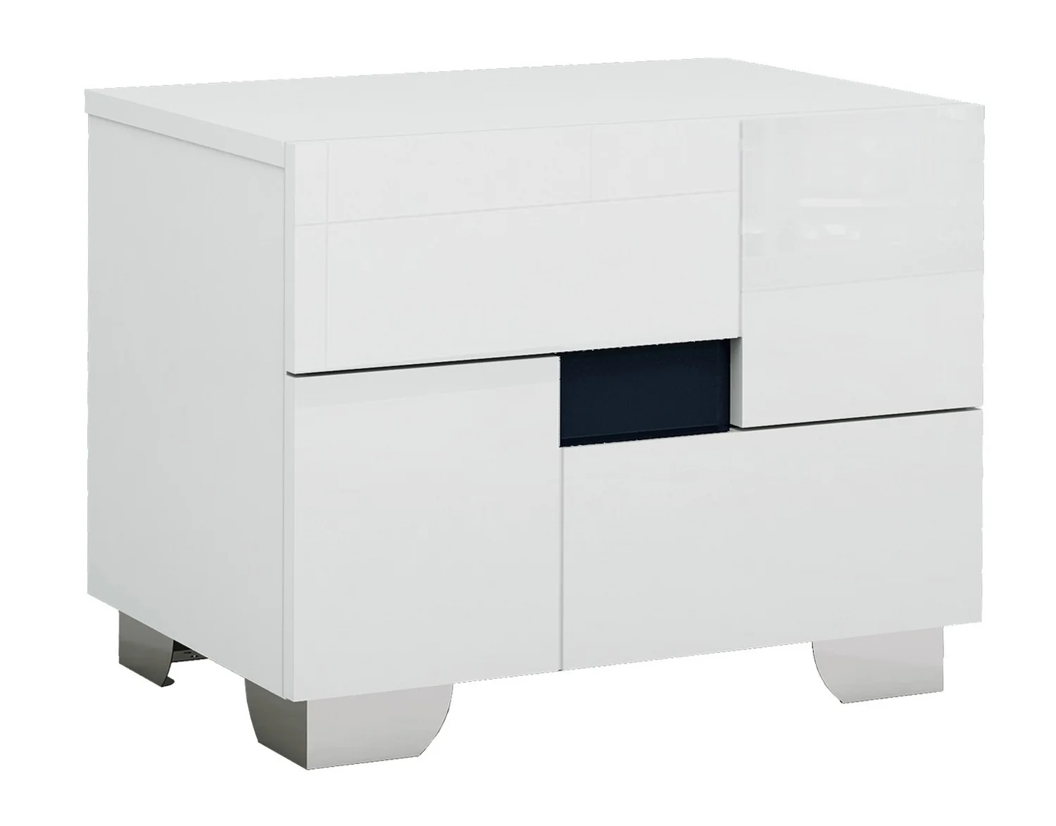 4Pc Eastern King Modern White High Gloss Bedroom Set By Homeroots - 343980 - Image 3