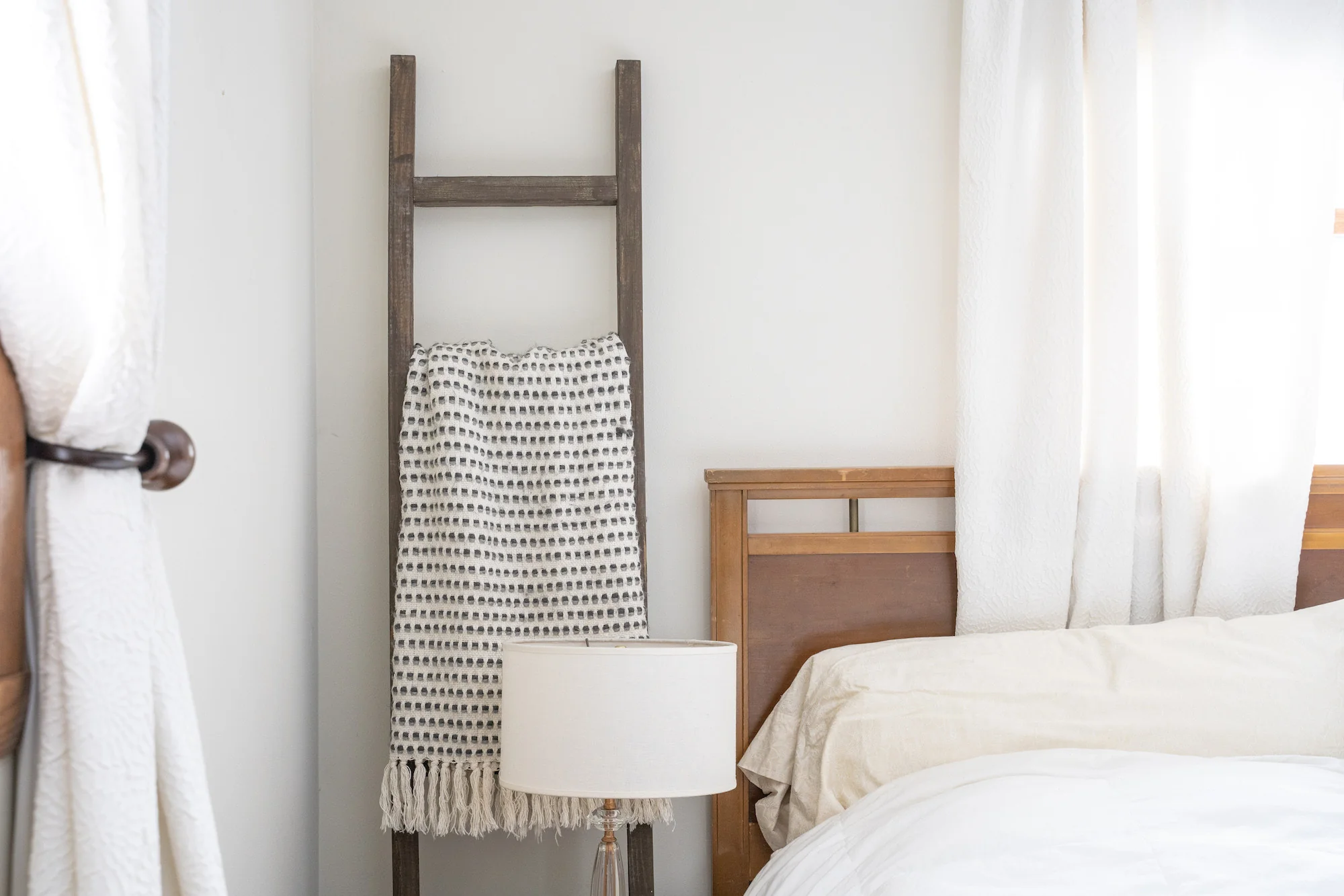 5 Step Rustic Espresso Gray Wood Ladder Shelf By Homeroots - Image 5