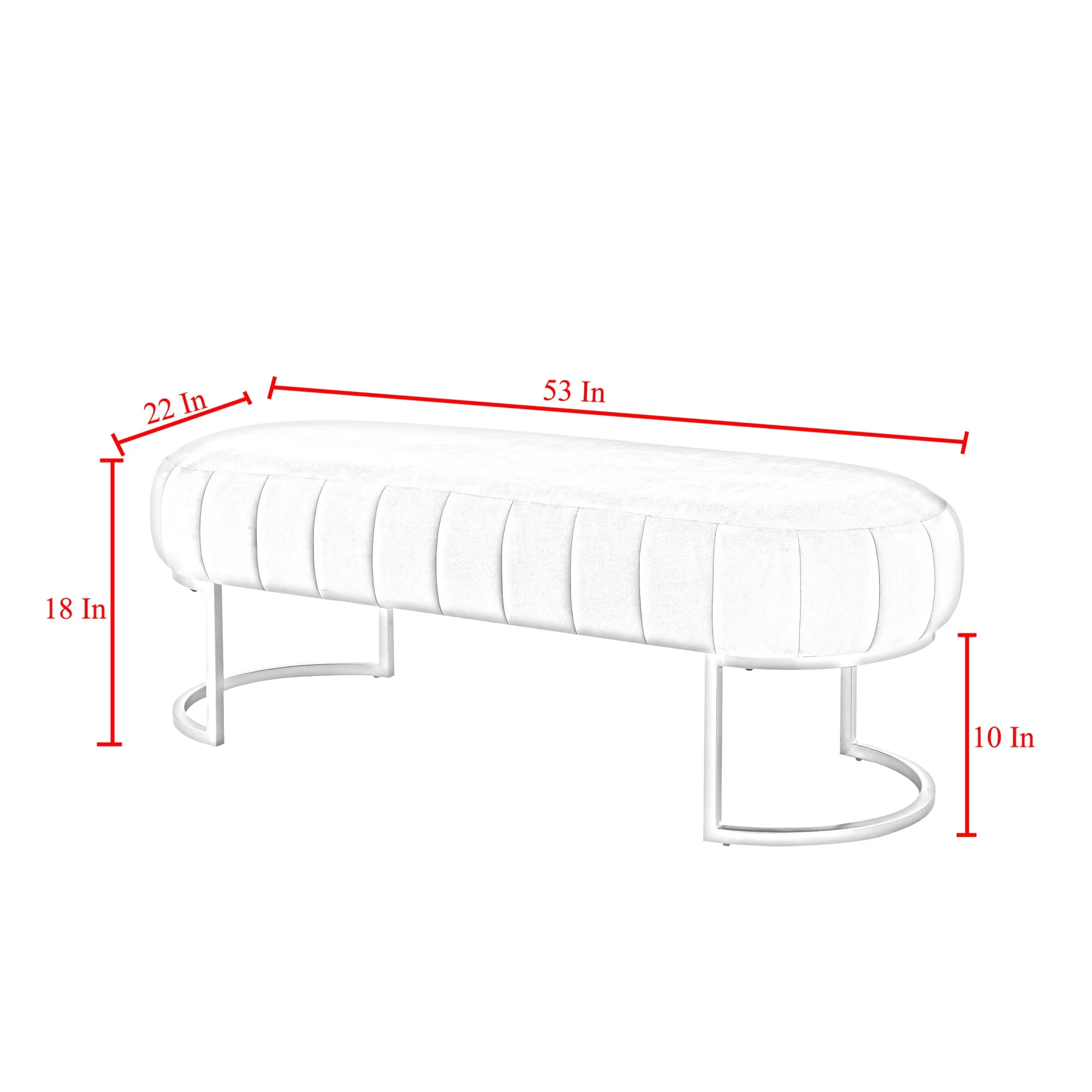 53" Gray Upholstered Velvet Bench By Homeroots - Image 8