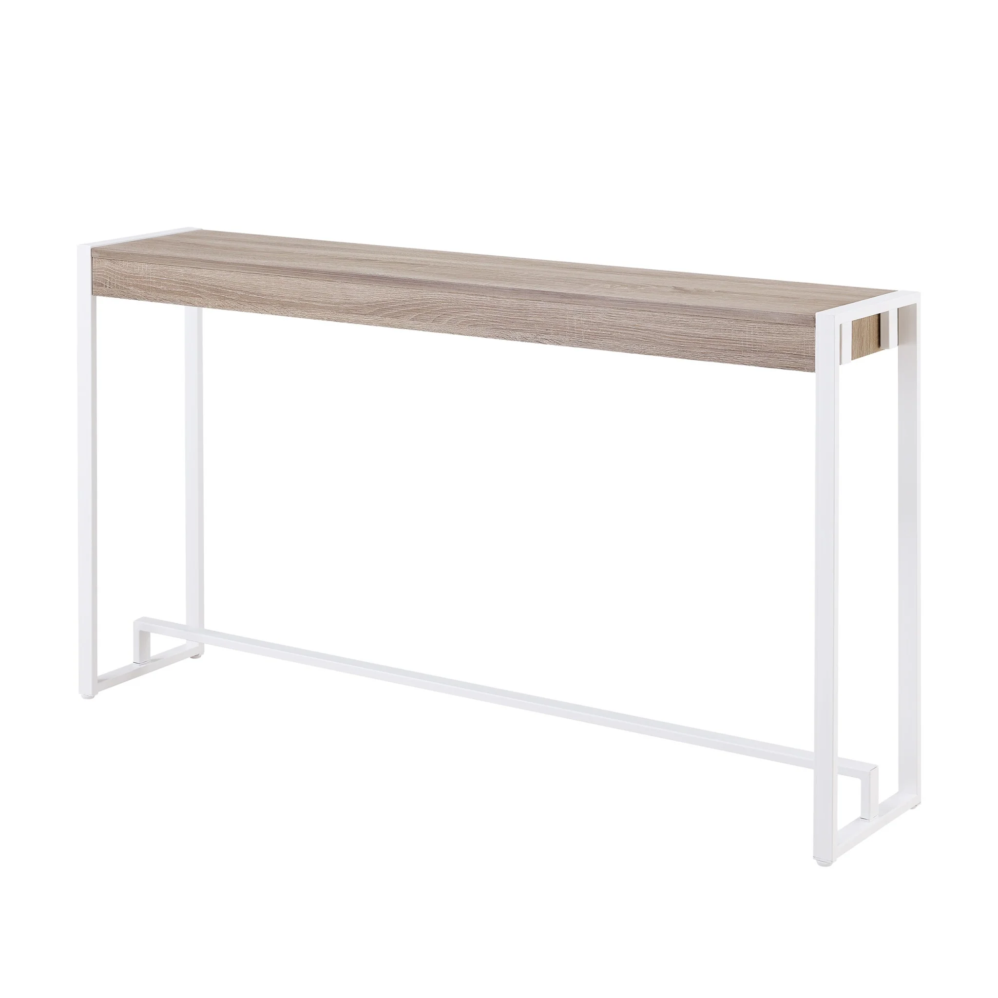 54" Gray Brown and White Sled Console Table By Homeroots