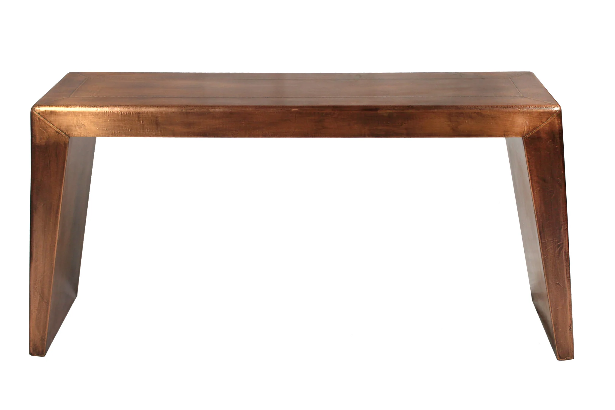 60" Copper Aluminum Sled Console Table By Homeroots