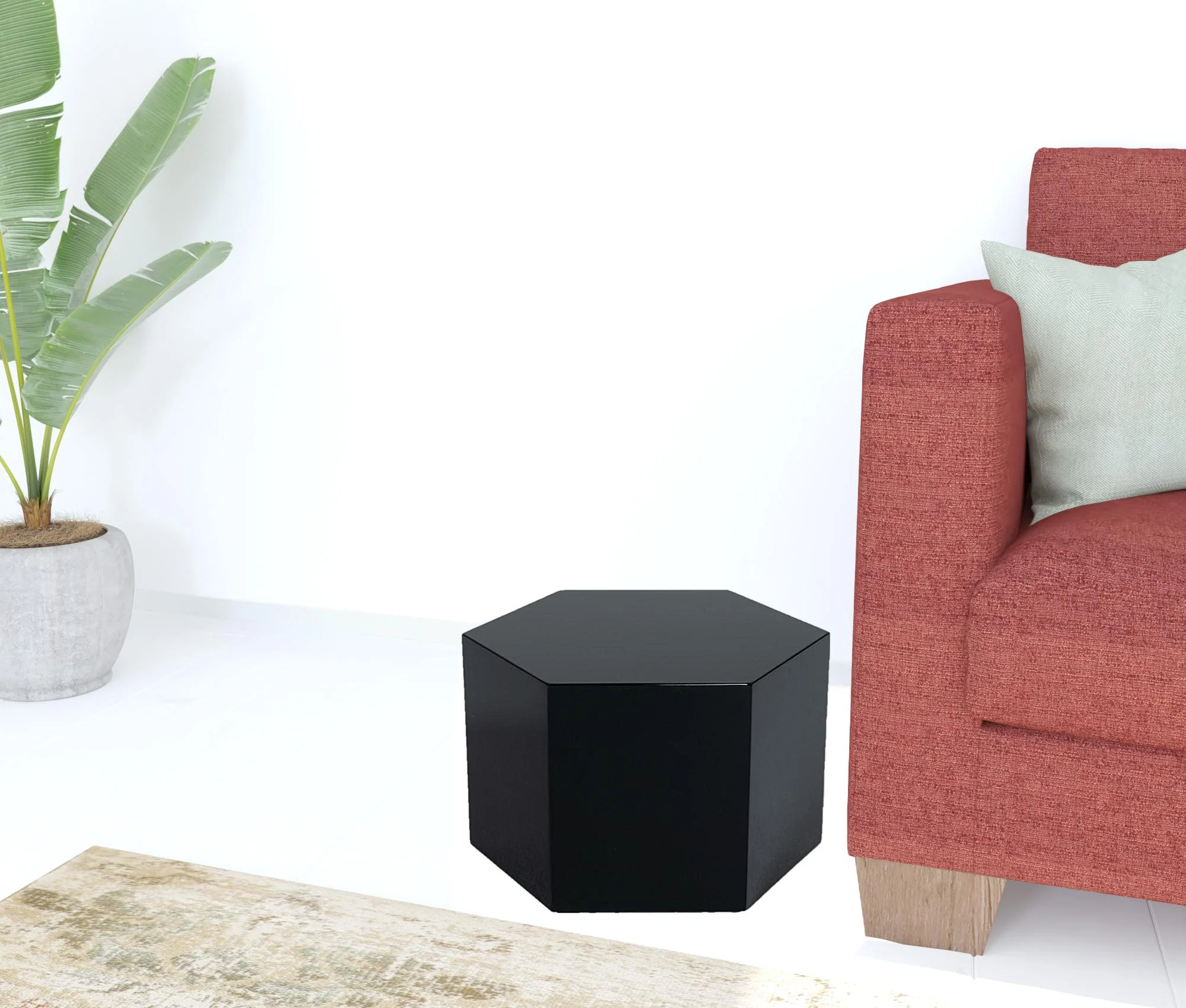 9" Black Hexagon End Table With By Homeroots - Image 4