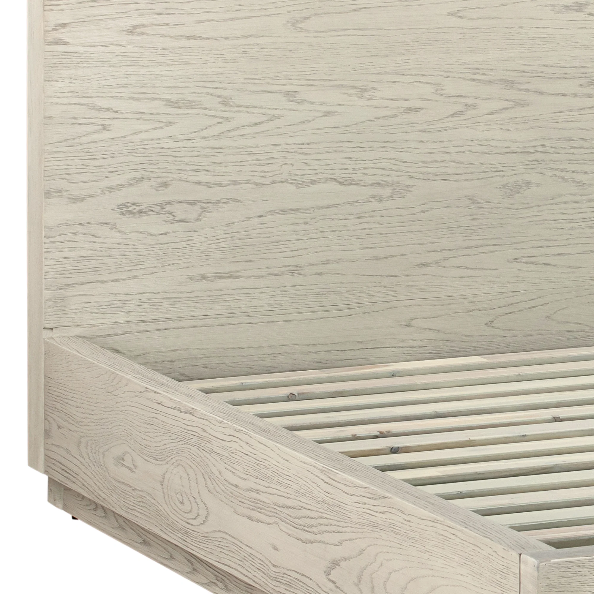 Abbey King Platform Bed Frame in Grey Oak Wood By Armen Living - Image 6