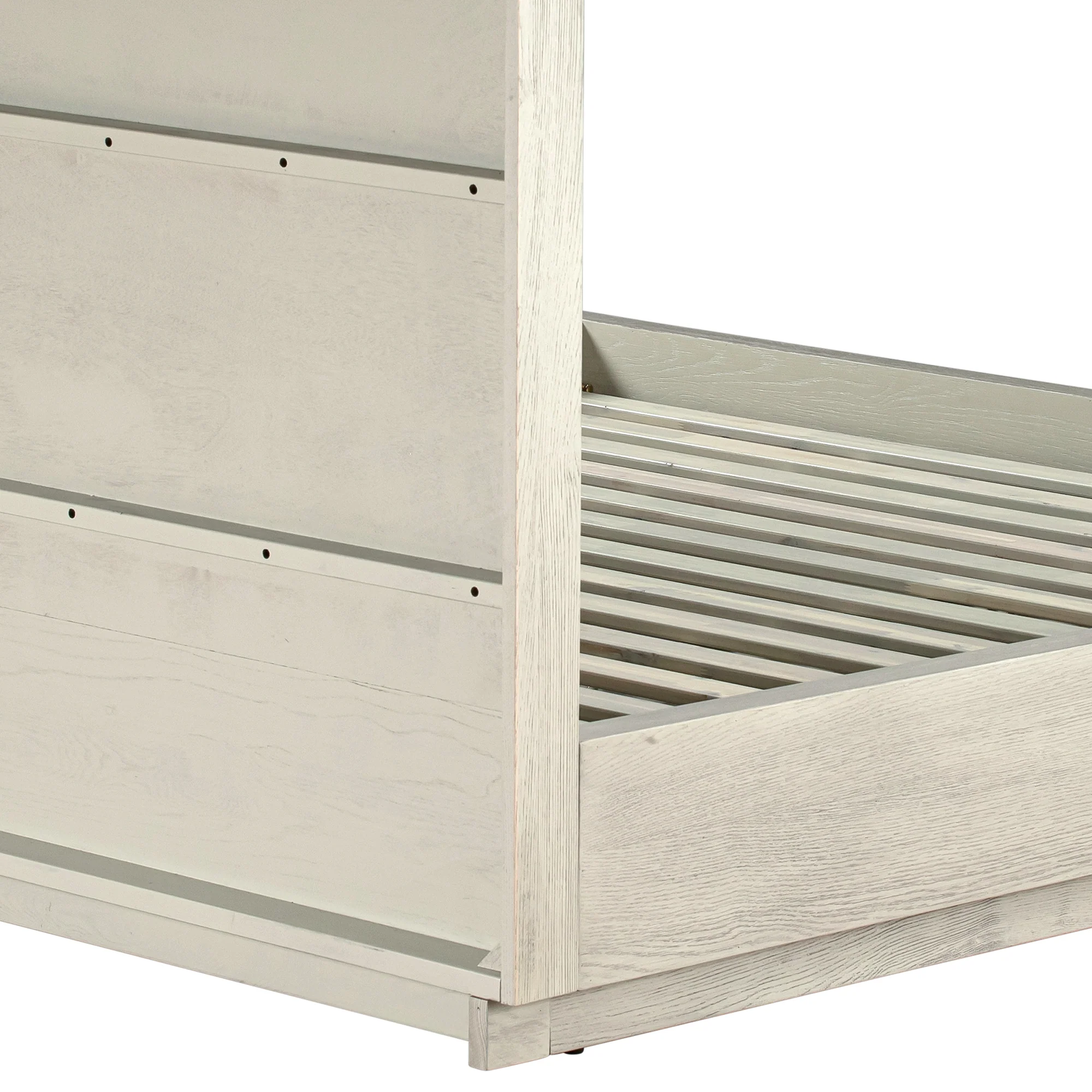 Abbey King Platform Bed Frame in Grey Oak Wood By Armen Living - Image 7