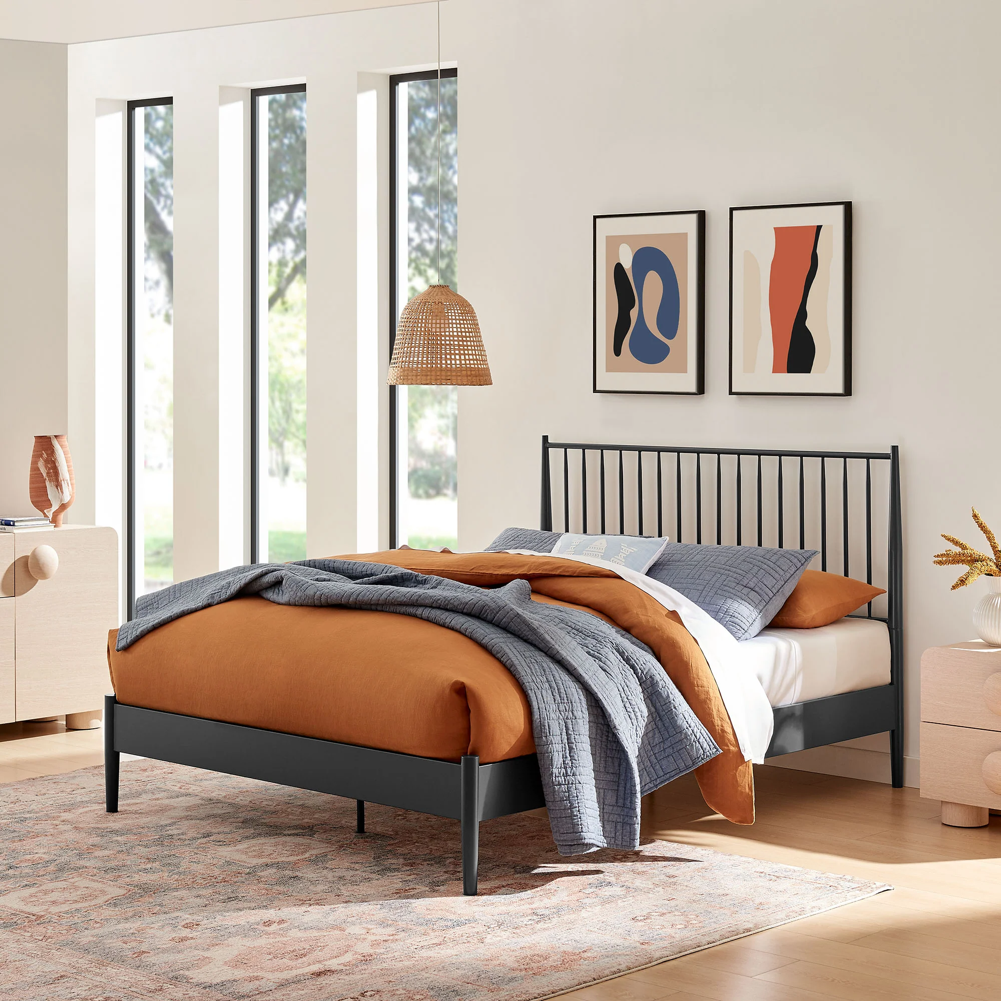 Adair Spindle Metal Queen Platform Bed by Modway