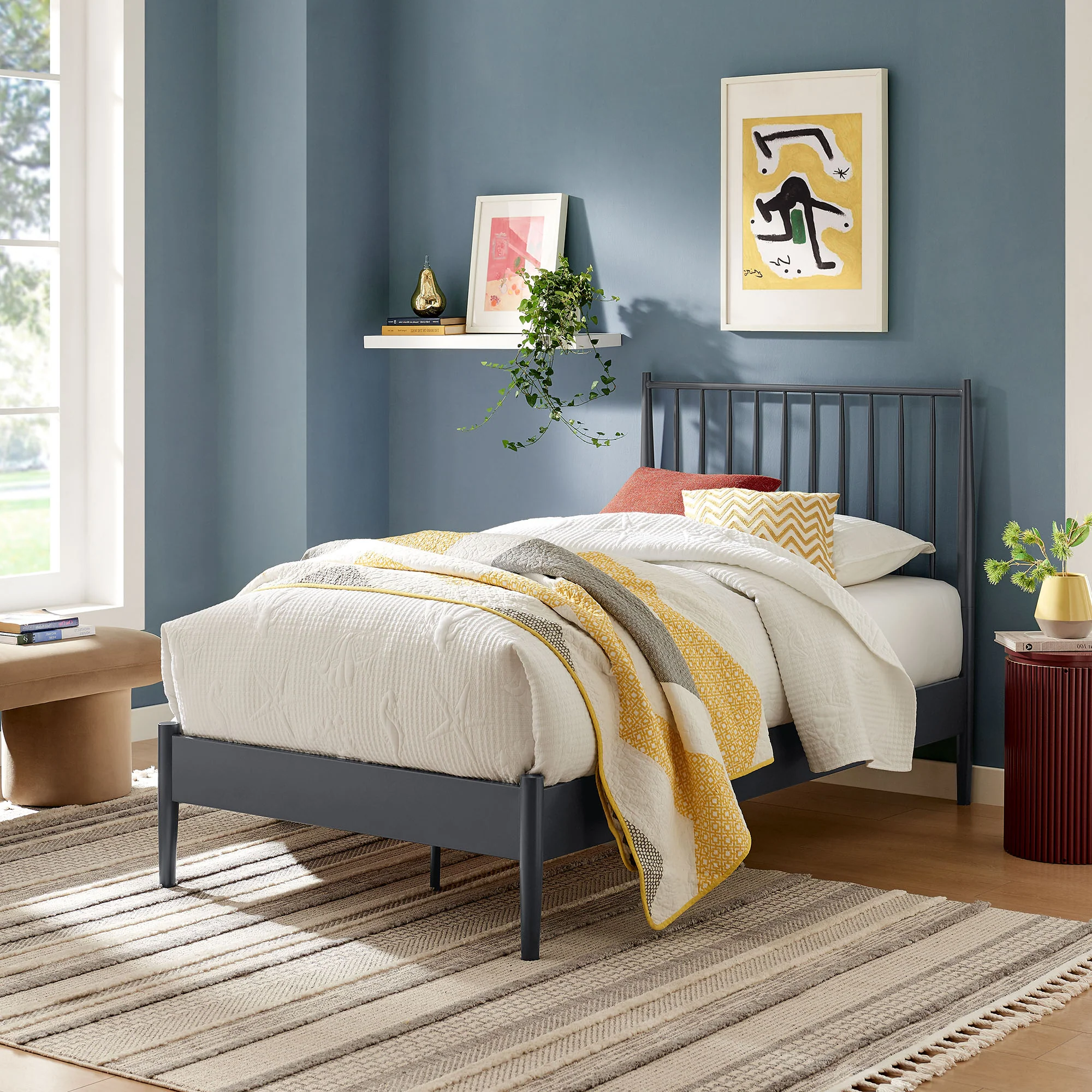 Adair Spindle Metal Twin Platform Bed by Modway