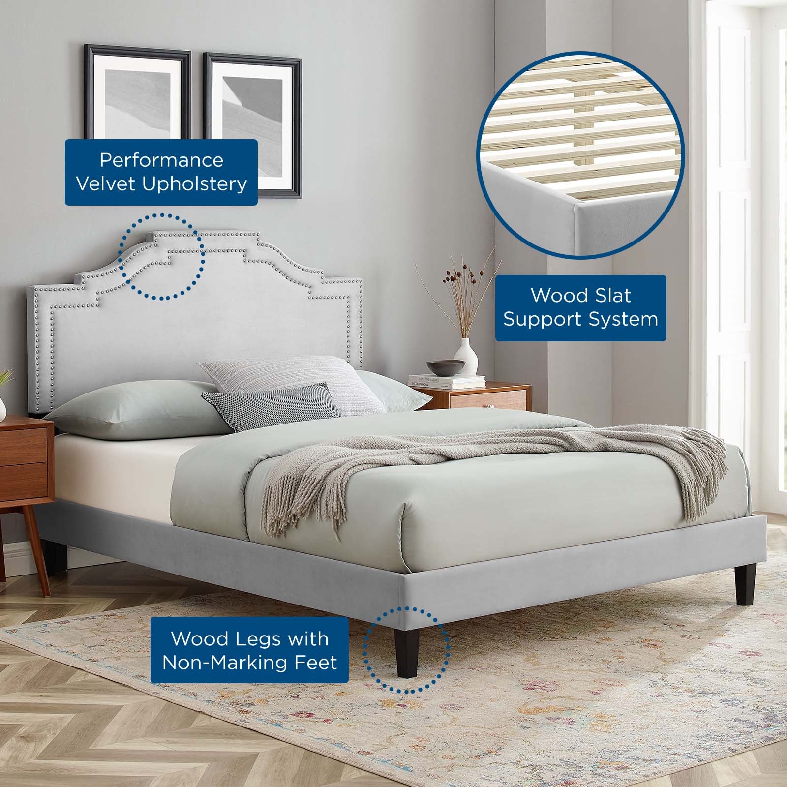 Adelaide Performance Velvet Full Platform Bed By Modway - MOD-6858 - Image 31