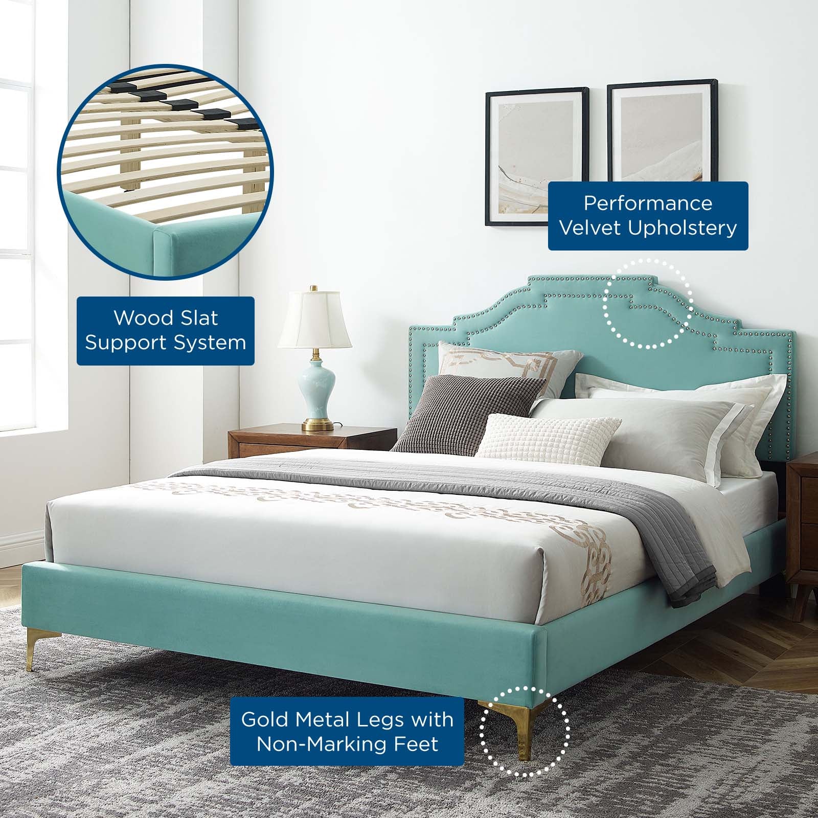 Adelaide Performance Velvet King Platform Bed By Modway - MOD-6862 - Image 48