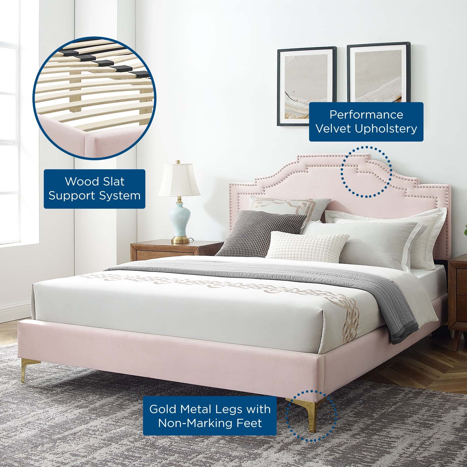 Adelaide Performance Velvet King Platform Bed By Modway - MOD-6862 - Image 76